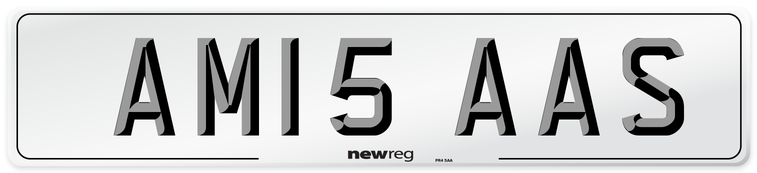 AM15 AAS Number Plate from New Reg